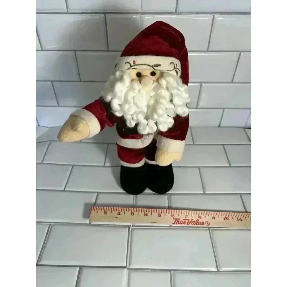 Vintage Stand Up Plush Santa Claus Weighted Feet - Picture 3 of 12